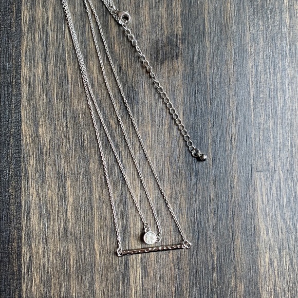 NEW Mahmu double silver bar and bezel CZ necklace. - Picture 4 of 4